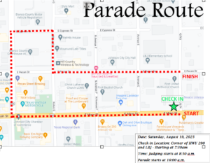 Blanco County Fair and Rodeo Parade route – Memorial Highway Post 352